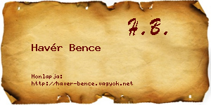 Havér Bence névjegykártya
